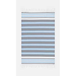 Niebiesko-szary ręcznik z domieszką bawełny Kate Louise Cotton Collection Line Blue Grey, 100x180 cm