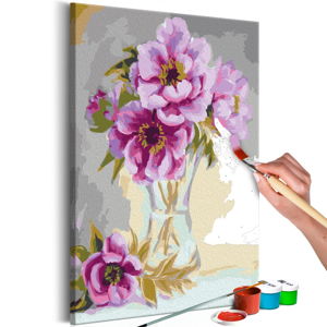 Zestaw płótna, farb i pędzli DIY Artgeist Vase Flowers, 40x60 cm