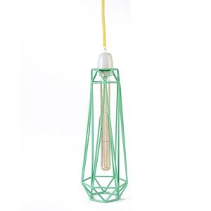 Miętowa lampa wisząca z żółtym kablem Filament Style Diamond #2