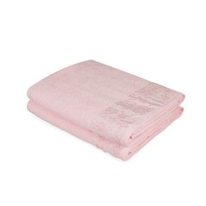 Zestaw 2 różowych ręczników z czystej bawełny Alexandra, 90x150 cm