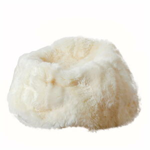 Biały worek do siedzenia ze skóry owczej Native Natural, ⌀ 110 cm