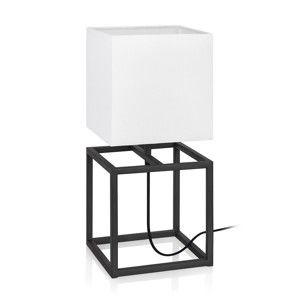 Czarno-biała lampa stołowa Markslöjd Cube, 20x20 cm
