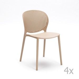 Zestaw 4 beżowych krzeseł Design Twist Gavle