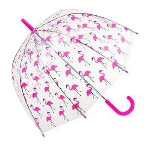 Dziecięcy parasol przezroczysty Ambiance Flamingo, ⌀ 70 cm