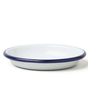 Mały emaliowany talerz z niebieskim brzegiem Falcon Enamelware, Ø 10 cm