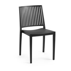 Czarne plastikowe krzesło ogrodowe Bars – Rojaplast