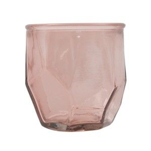 Różowy świecznik ze szkła z recyklingu Mauro Ferretti Stone, ⌀ 9 cm
