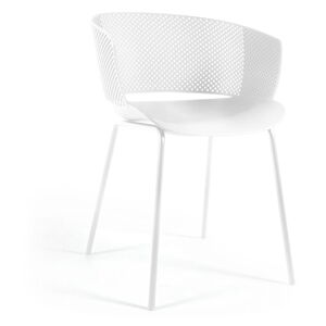 Białe metalowe/plastikowe krzesło ogrodowe Yeray – Kave Home