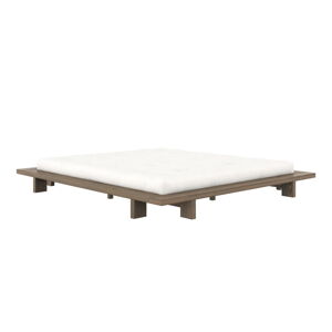 Brązowe łóżko dwuosobowe z litego drewna sosnowego ze stelażem 180x200 cm Japan – Karup Design