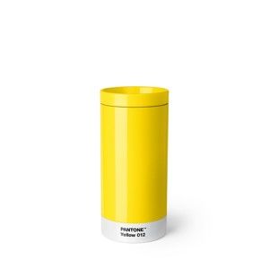Żółty kubek podróżny ze stali nierdzewnej Pantone, 430 ml