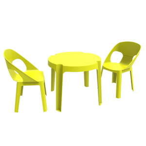 Zielony komplet dziecięcy ogrodowy 1 stołu i 2 krzesełek Resol Julieta