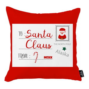 Czerwona poszewka na poduszkę ze świątecznym motywem Apolena Honey Christmas Santa Claus Postcard, 45x45 cm