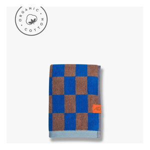 Niebieski/brązowy ręcznik z bawełny organicznej 50x90 cm Retro – Mette Ditmer Denmark