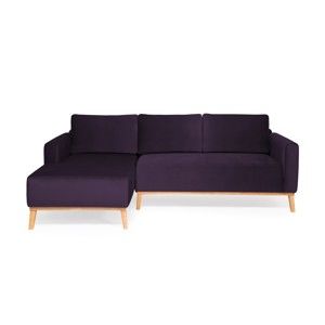 Fioletowa sofa 3-osobowa Vivonita Milton Trend, lewy róg