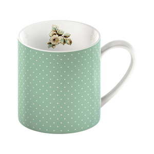 Zielony kubek porcelanowy w kropki Creative Tops Cottage Flower, 330 ml