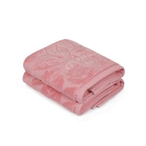Zestaw 2 różowych ręczników Madame Coco, 50x90 m
