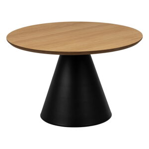 Czarny/naturalny okrągły stolik z blatem w dekorze dębu ø 65 cm Soli – Actona