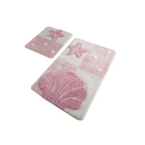 Zestaw 2 różowych dywaników łazienkowych Confetti Bathmats Starfish Pink