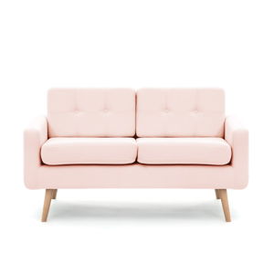 Pastelowo różowa sofa dwuosobowa VIVONITA Ina