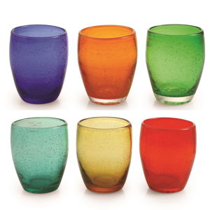 Zestaw 6 kolorowych szklanek z dmuchanego szkła Villa d'Este Calamoresca, 280 ml