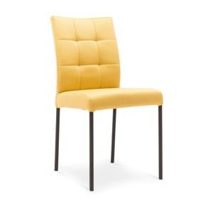 Żółte krzesło z czarnymi nogami Mossø Verto