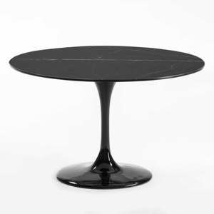 Czarny stół do jadalni z marmuru i szklanych włókien Thai Natura, ⌀ 120 cm