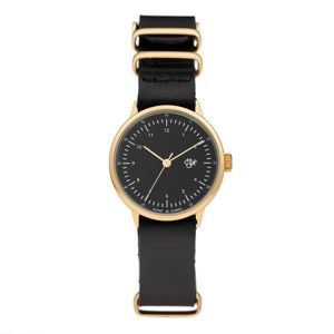 Zegarek z czarnym paskiem i złoto-czarnym cyferblatem CHPO Harold Mini
