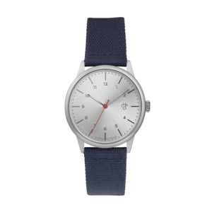 Zegarek z niebieskim paskiem i cyferblatem w kolorze srebra CHPO Rawiya Classicz