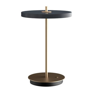 Antracytowa lampa stołowa LED ze ściemniaczem i metalowym kloszem (wysokość 31 cm) Asteria Move – UMAGE