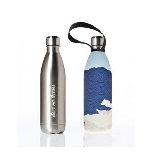 Podróżna butelka termiczna z pokrowcem BBBYO Silver Cloud Feather, 750 ml