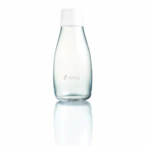 Biała szklana butelka ReTap z dożywotnią gwarancją, 300 ml
