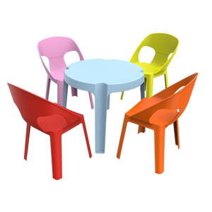 Ogrodowy komplet dziecięcy 1 niebieskiego stolika i 4 krzesełek Resol Julieta