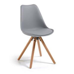 Szare krzesło z bukowymi nogami loomi.design Lumos