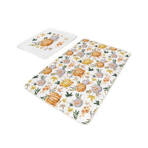 Biało-pomarańczowe dywaniki łazienkowe zestaw 2 szt. 60x100 cm – Mila Home