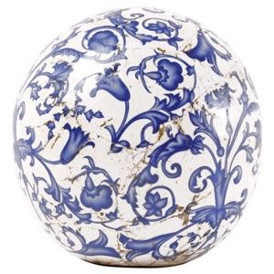 Niebiesko-biała dekoracja ceramiczna Ego Dekor, ⌀ 12 cm