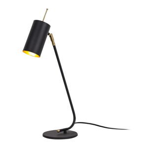 Czarna/w kolorze złota lampa stołowa z metalowym kloszem (wysokość 55 cm) Sivani – Opviq lights