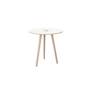 Biały stolik z jasnobrązowymi nogami WOOD AND VISION Handy, ⌀ 50 cm
