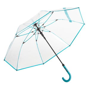 Damski przezroczysty parasol odporny na wiatr Ambiance Petrol Border, ⌀ 105 cm