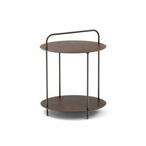 Ogrodowy metalowy stolik w brązowym kolorze Ezeis Plip, ø 45 cm