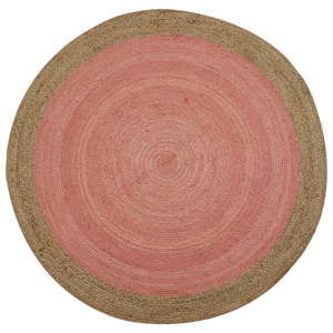 Różowy dywan z juty odpowiedni na zewnątrz Native, ⌀ 120 cm