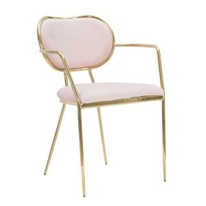 Różowe krzesło z żelazną konstrukcją Mauro Ferretti Sedia Glam