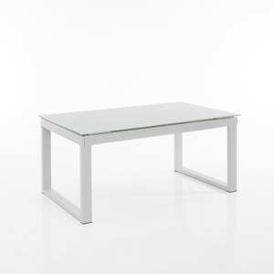 Biały metalowy stół rozkładany Oreste Luchettas Clever, 160x90 cm