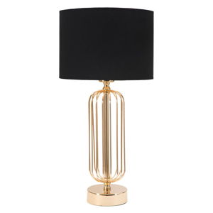 Lampa stołowa w kolorze czarno-złotym Mauro Ferretti Glam Towy, wysokość 51 cm
