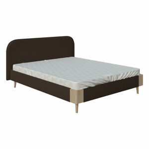 Brązowe łóżko dwuosobowe DlaSpania, 180x200 cm