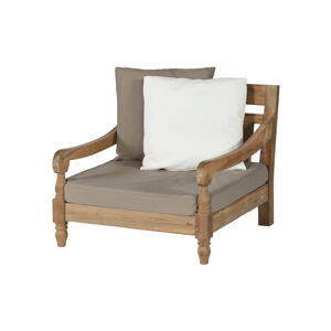 Beżowy drewniany fotel ogrodowy Kawang – Exotan