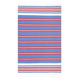 Niebiesko-czerwony ręcznik hammam Begonville Rkyer Unison, 180x100 cm