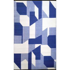 Niebiesko-biały dwustronny dywan odpowiedni na zewnątrz Green Decore Futurae, 180x120 cm