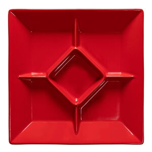 Czerwony kamionkowy półmisek na przekąski Casafina Cook & Host, 33x33 cm