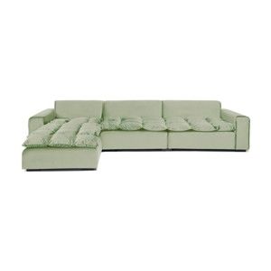 Jasnozielona lewostronna 3-osobowa sofa narożna Vivonita Cloud Apple Green