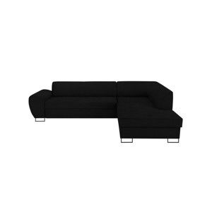 Czarny narożnik rozkładany ze schowkiem Kooko Home XL Right Corner Sofa Piano Puro